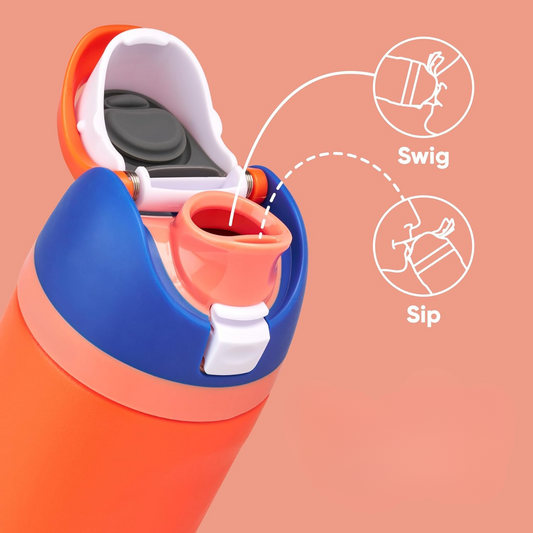 Avelena | Auslaufsichere isolierte Edelstahl-Wasserflasche mit Strohhalm - BPA-frei