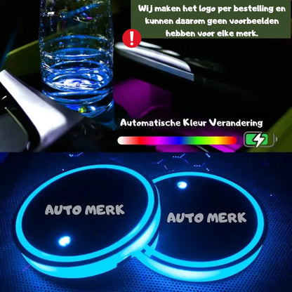 Avelena | Led-Becherhalter 2 Stück Auto-Logo-Licht