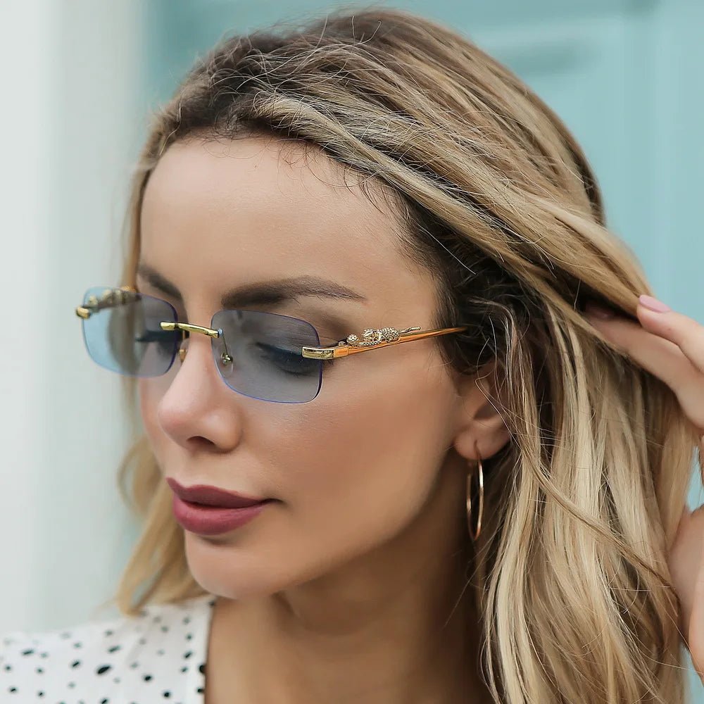 Avelena | LEOPARDVIEW – Stilvolle randlose Sonnenbrille mit UV400-Schutz