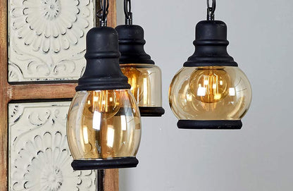 Avelena | Drei Licht Metall Pendel Lampe