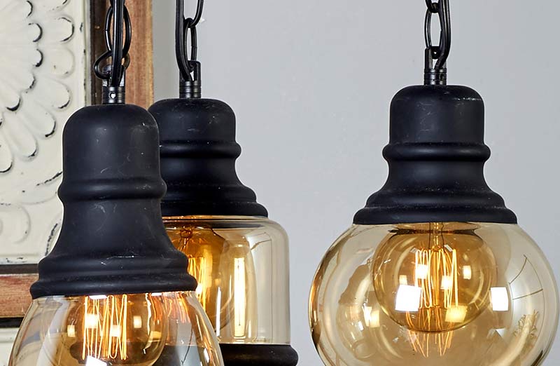 Avelena | Drei Licht Metall Pendel Lampe