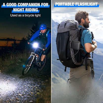 Avelena | 100.000 Lumen wiederaufladbare LED-Taschenlampe | Wasserdicht, stoßfest & ideal für Wandern, Notfälle & Stromausfälle