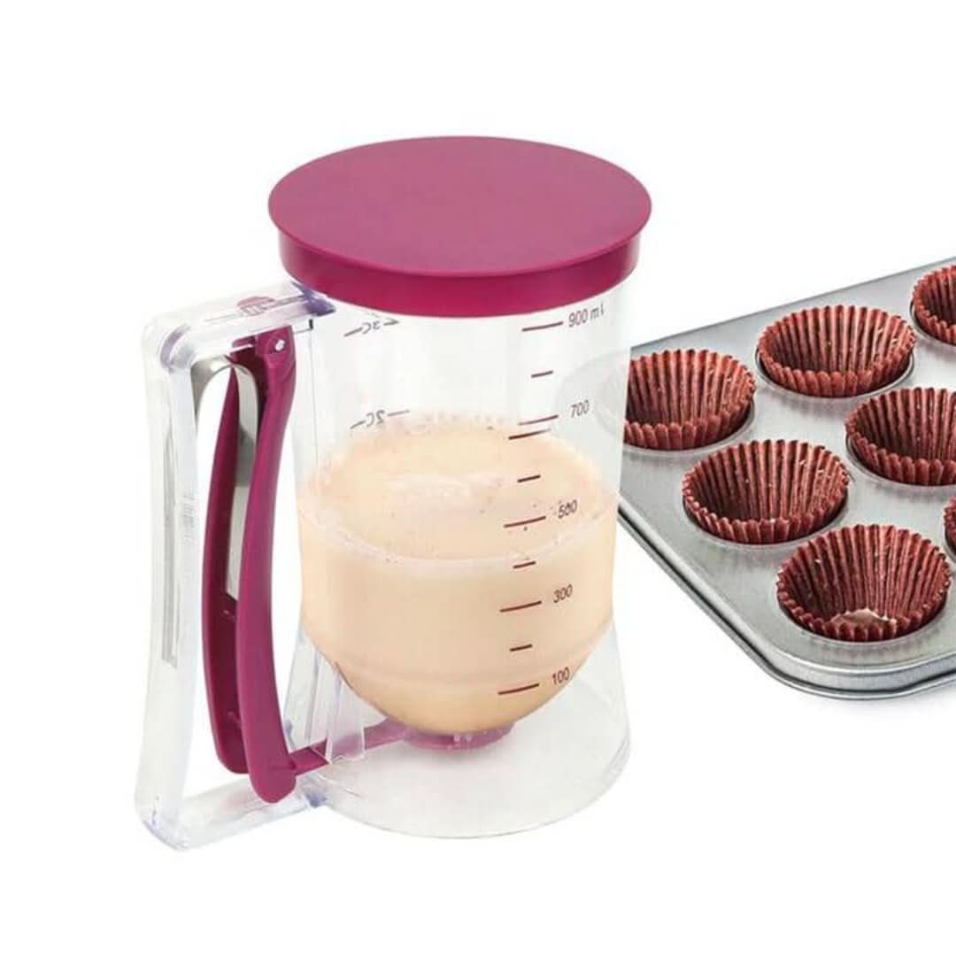 Avelena | Teigspender mit Messskala und Ausgießer für Muffins und Kuchen