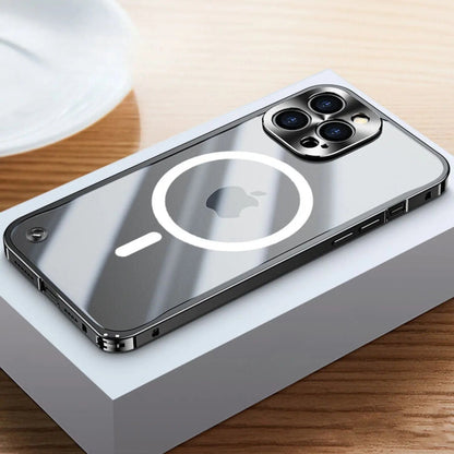 Avelena | Metall Luxus MagSafe Hülle für iPhone Pro Max - Schlankes und Stilvolles Design mit Maximalem Schutz