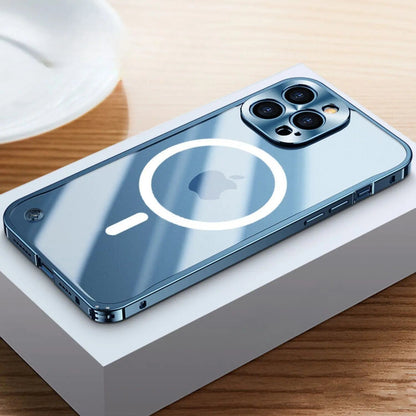 Avelena | Metall Luxus MagSafe Hülle für iPhone Pro Max - Schlankes und Stilvolles Design mit Maximalem Schutz