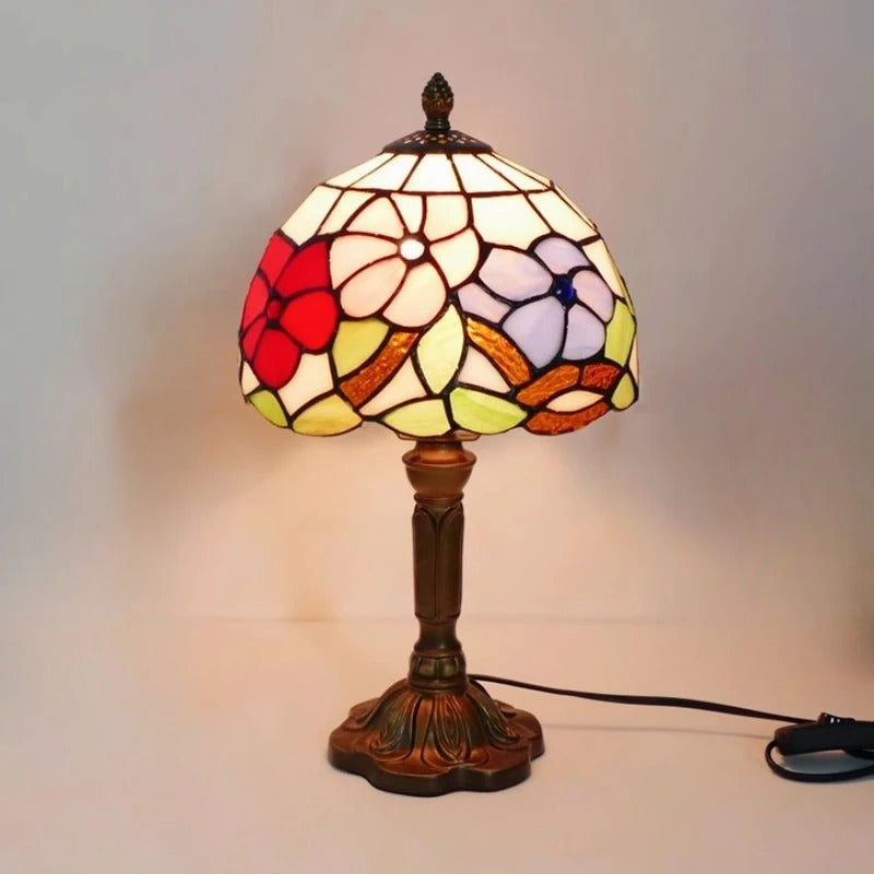 Avelena | Tischlampe LED Barock Retro E27 - Vintage Tiffany-Glas