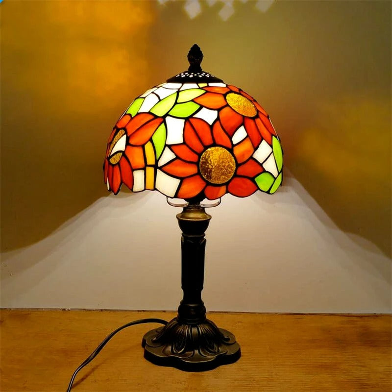Avelena | Tischlampe LED Barock Retro E27 - Vintage Tiffany-Glas
