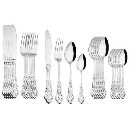 Avelena | 24-teilige Gold Besteckset – Elegantes Besteck für luxuriöses Essen