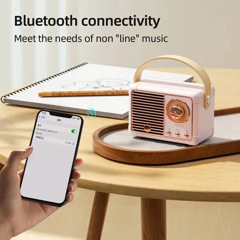 Avelena | EchoWave™ | Vintage Bluetooth-Lautsprecher mit Retro-Design | Tragbarer kabelloser Audio für Zuhause und im Freien