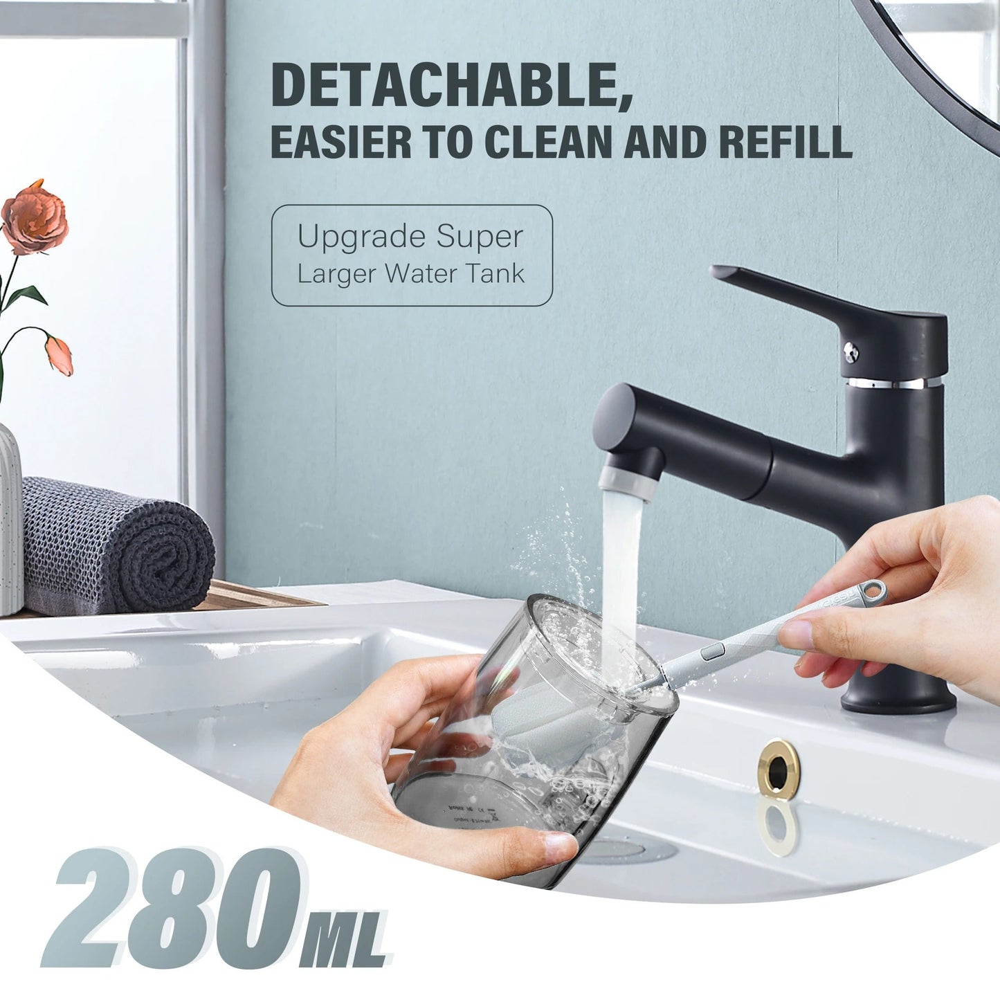 Avelena | Dental Water Flosser | Wiederaufladbar mit 4 Modi & Austauschbaren Düsen für Tiefenreinigung und Zahnfleischgesundheit