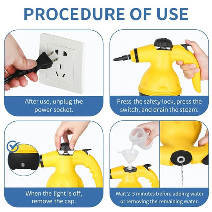 Avelena | Chemiefreier Dampfreiniger mit 8 Aufsätzen für Haushalt, Kleidung & Fenster