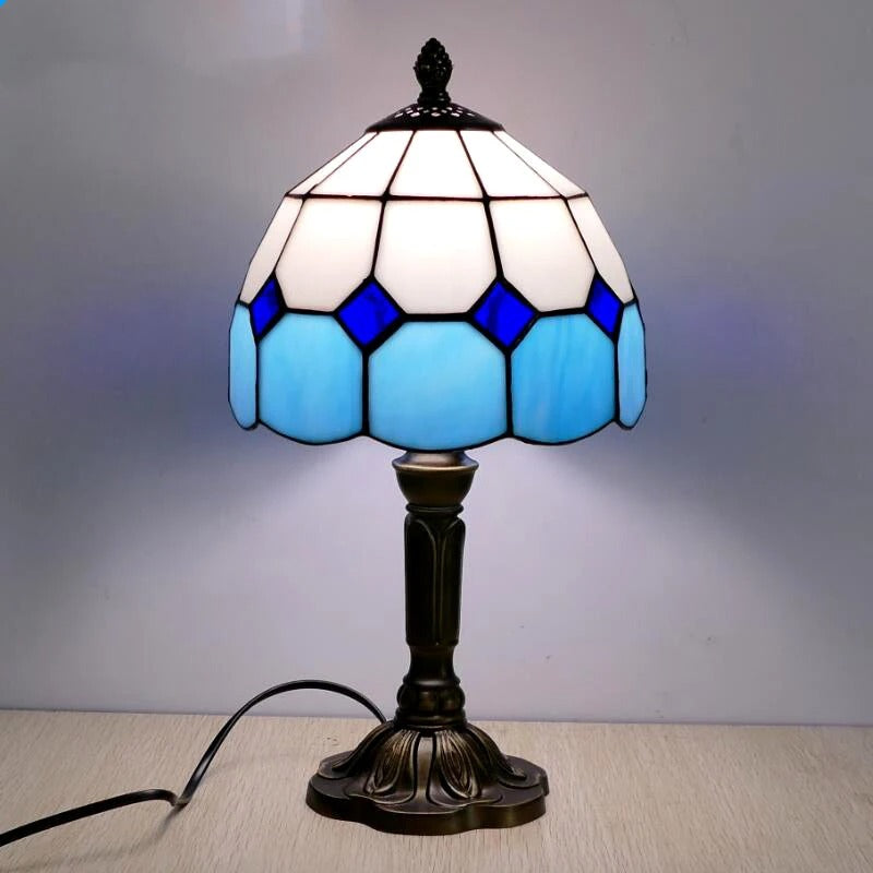 Avelena | Tischlampe LED Barock Retro E27 - Vintage Tiffany-Glas