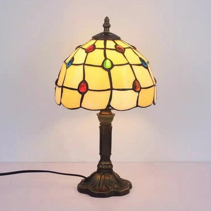 Avelena | Tischlampe LED Barock Retro E27 - Vintage Tiffany-Glas