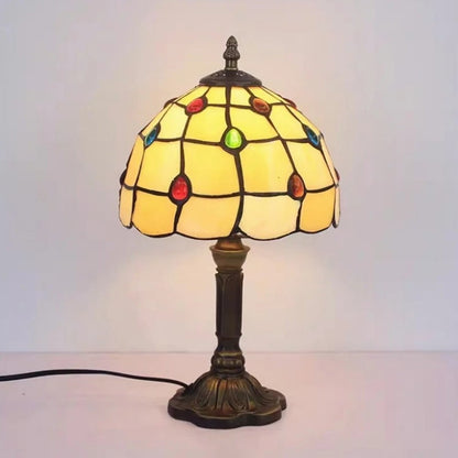 Avelena | Tischlampe LED Barock Retro E27 - Vintage Tiffany-Glas