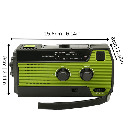 Avelena | All-in-One Notfallradio | 4000mAh Batterie, Solar- und Handkurbelaufladung für Outdoor-Abenteuer und Notfallvorsorge