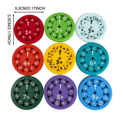Avelena | Lehrreiches Mathe Fidget Spielzeug Farbiger Spinner