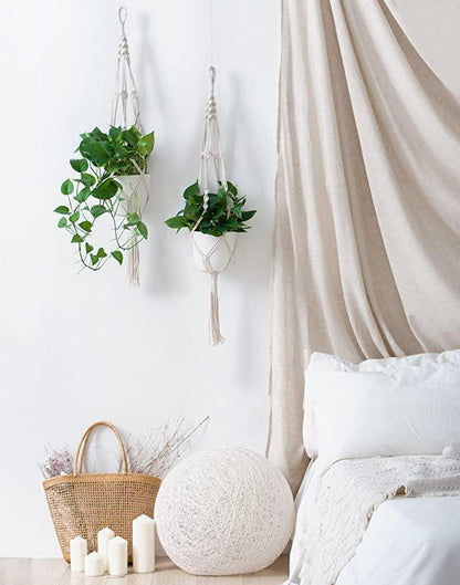 Avelena | 4-teiliges handgefertigtes Boho-Makramee-Pflanzenhänger-Set
