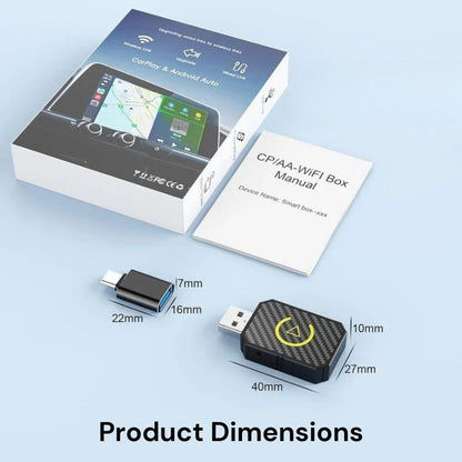 Avelena | Mini Wireless CarPlay Adapter | Schnelles, stabiles Streaming für 800+ Autos & alle iPhones (iOS 10+)