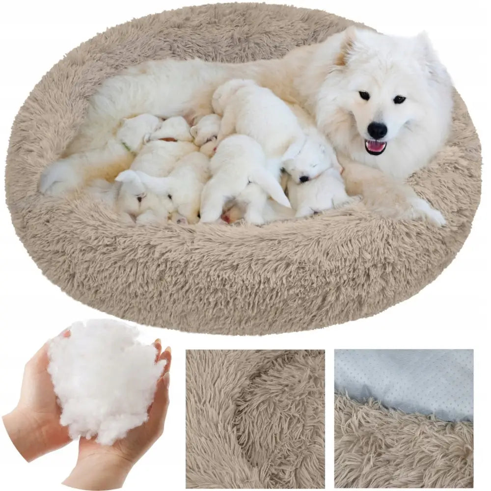 Avelena | Weiche Fluffige Haustierbett für Hunde und Katzen, Shaggy Kissen, Groß 90 Cm
