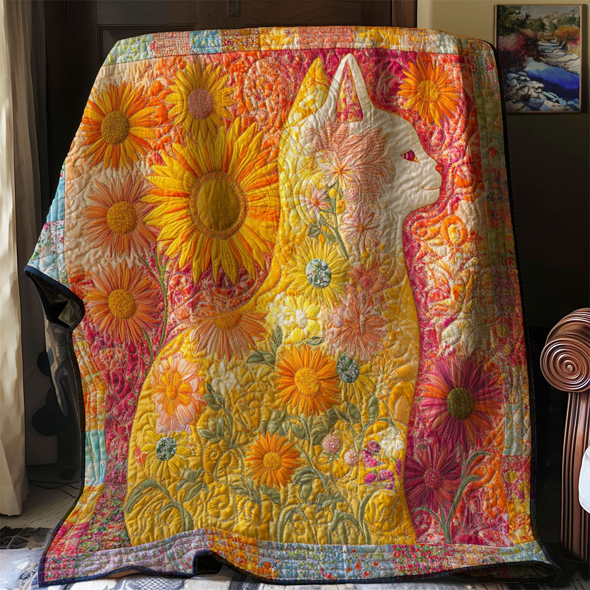 Avelena | Blumen Katze Teppich