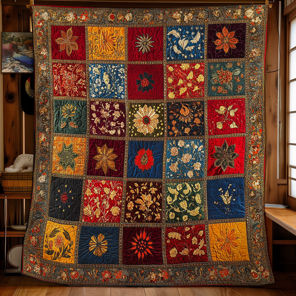 Avelena | Blumen Wandteppich Quilt