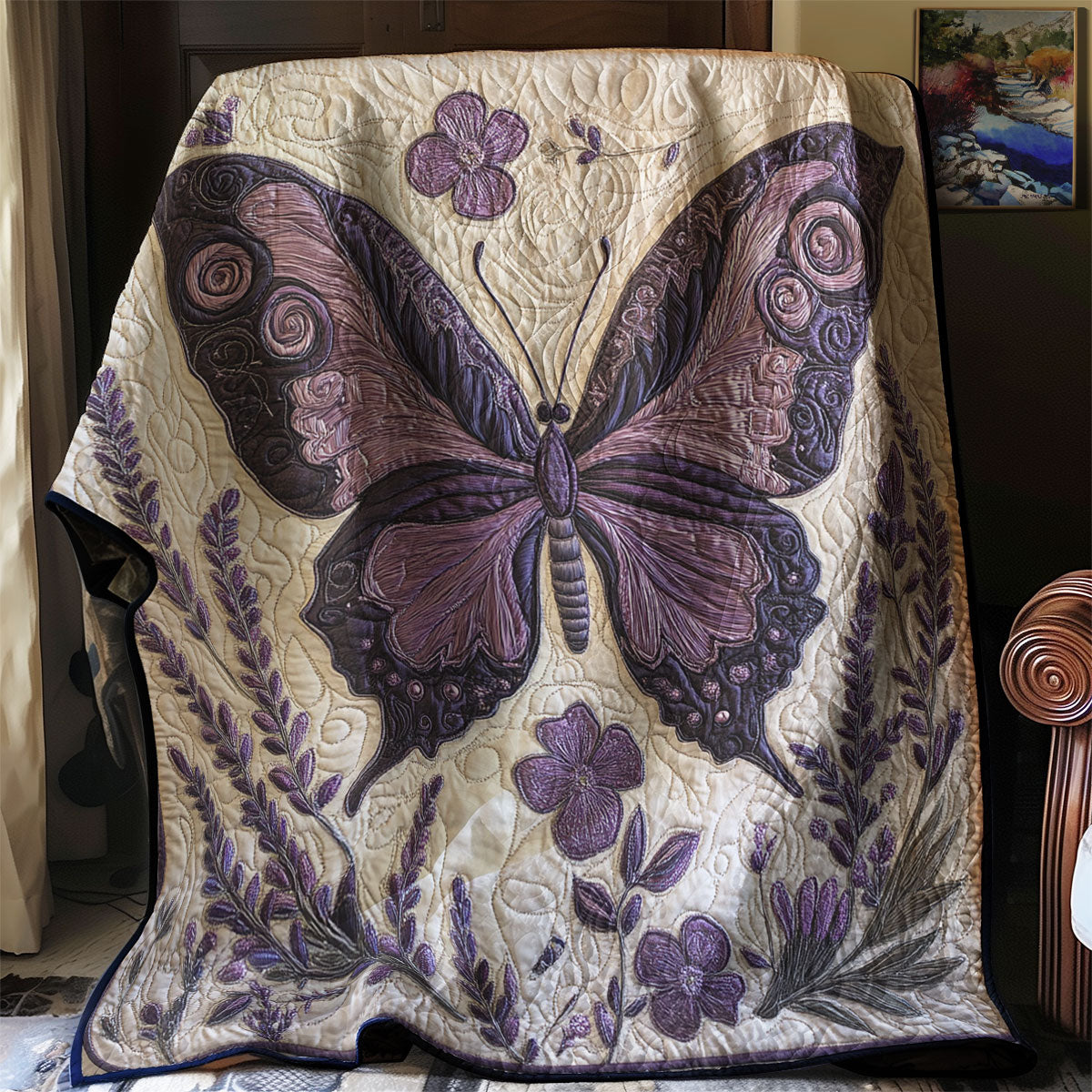 Avelena | Schmetterling Tänzer Im Flieder Himmel Quilt