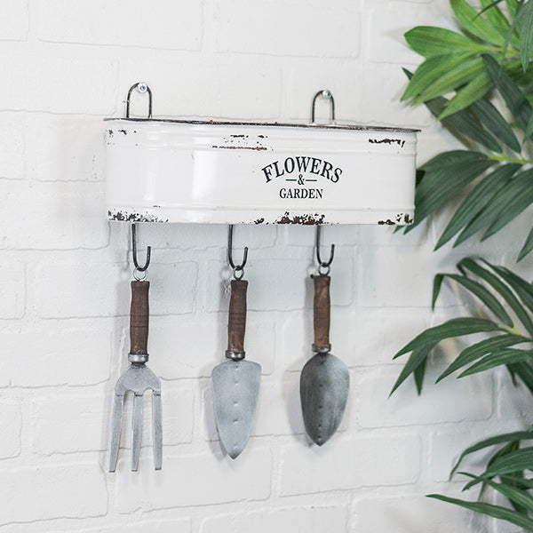 Avelena | Emaille Blumentopf mit Gartenwerkzeug