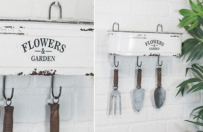 Avelena | Emaille Blumentopf mit Gartenwerkzeug
