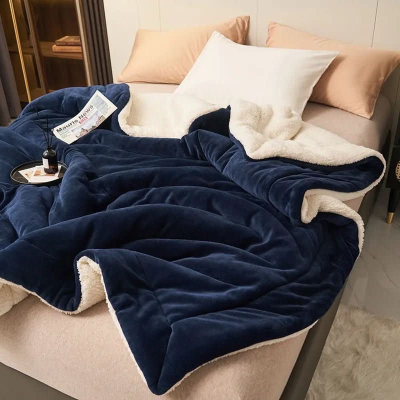 Avelena | Wendbare Sherpa-Fleece-Decke für Bett und Sofa