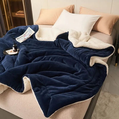 Avelena | Wendbare Sherpa-Fleece-Decke für Bett und Sofa
