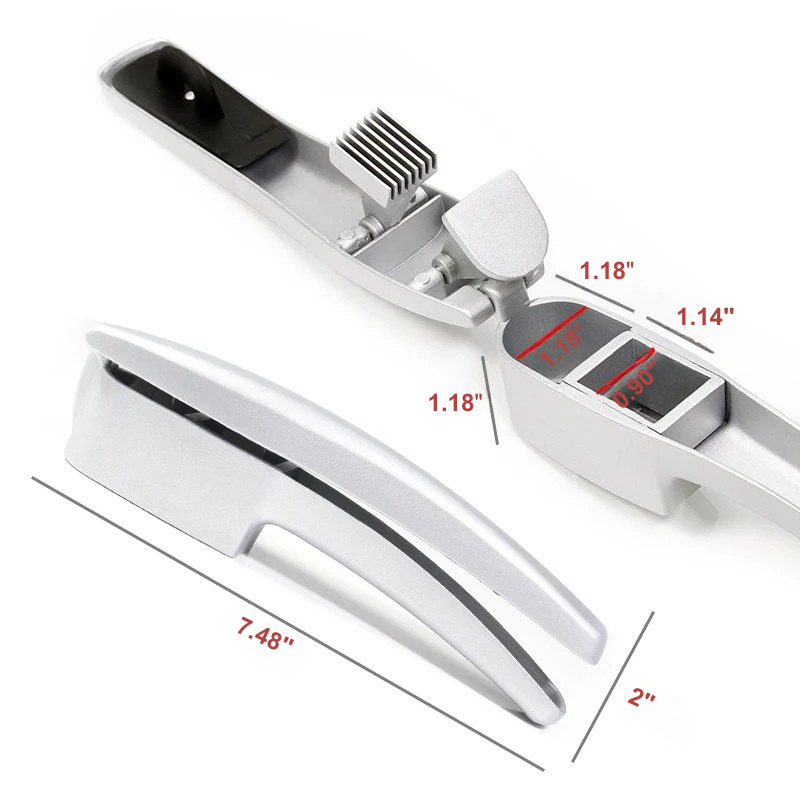 Avelena | Multifunktionales Aluminium Knoblauchpressen-Set mit Silikonrohr-Roller