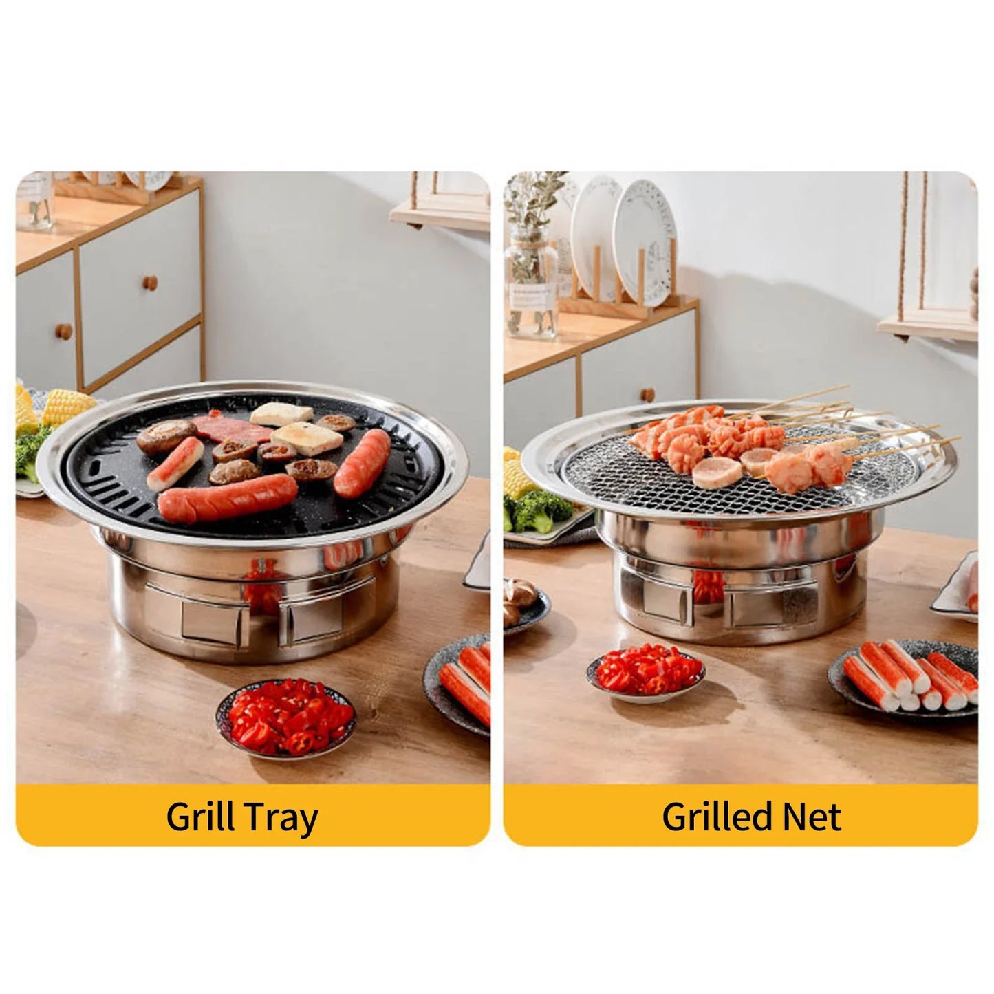 Avelena | Multifunktionaler Gusseisen Edelstahl Holzkohle BBQ Smoker Grill