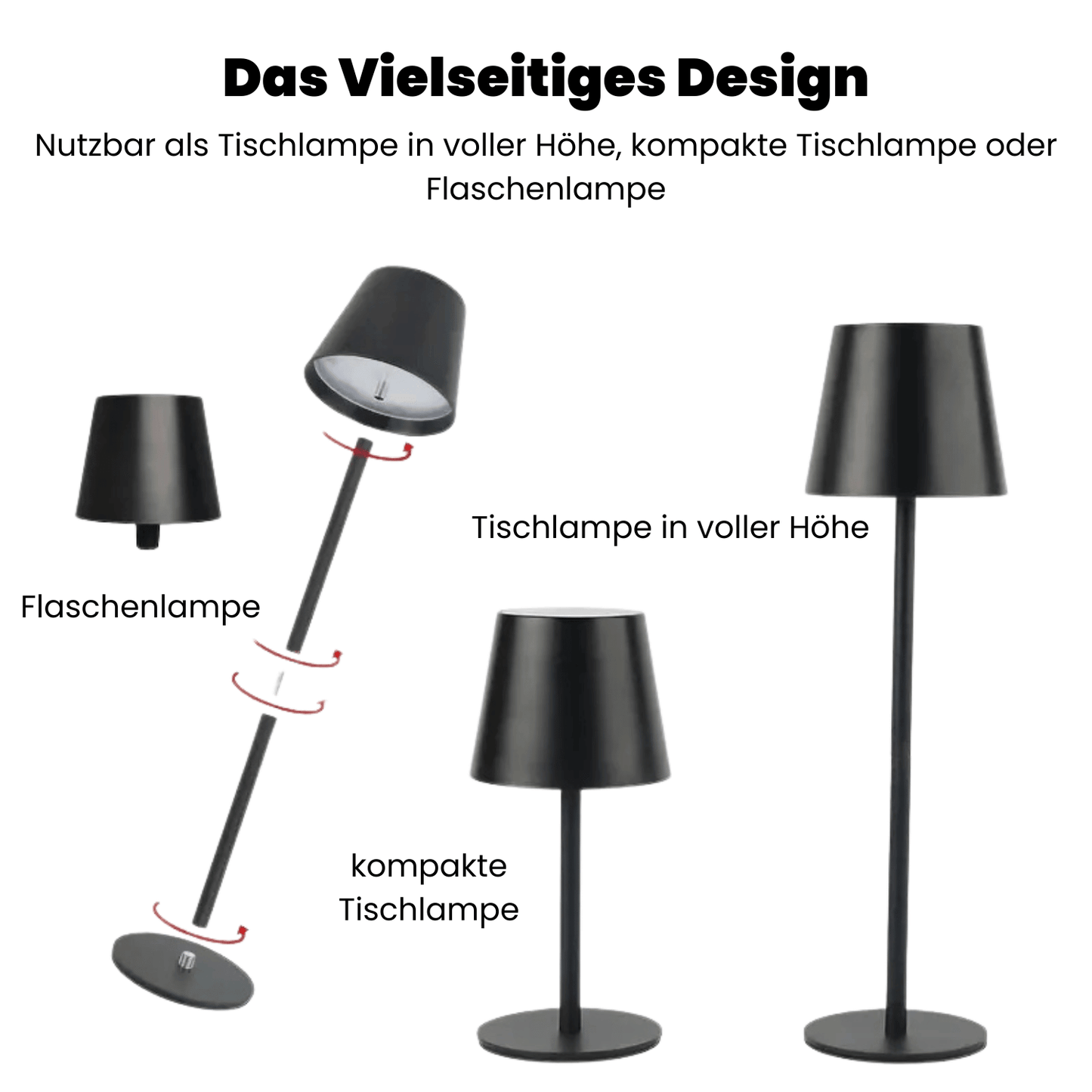 Avelena | LED Tischlampe – Kabellos, Touch-Bedienung & Dimmbares Licht