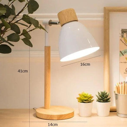 Avelena | Nordische Tischlampe | Holz, Eisen