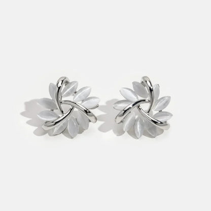 Avelena | Runde Opal Blumen Ohrstecker In Gold Amara