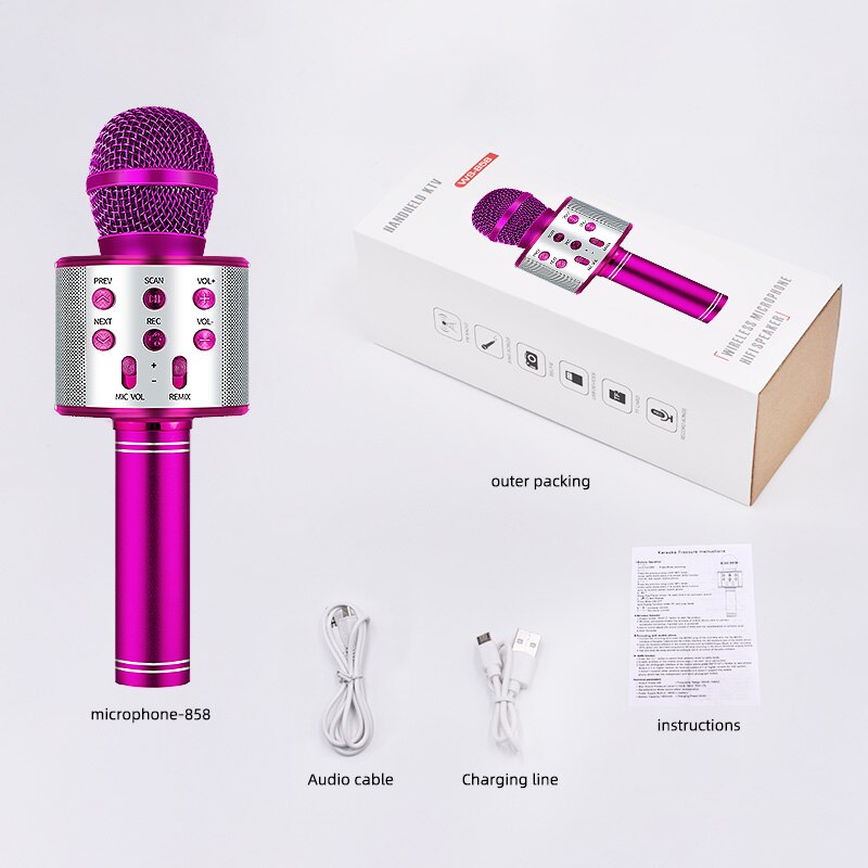 Avelena | Bluetooth Karaoke Drahtloses Mikrofon