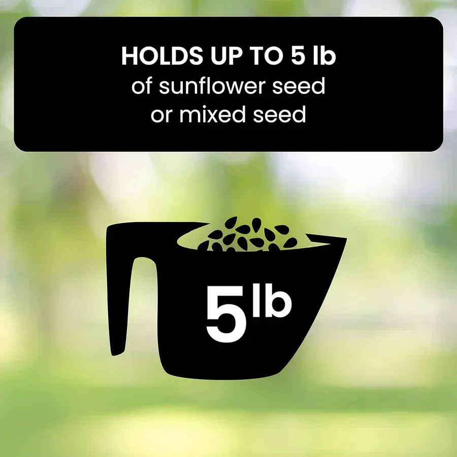 Avelena | Eichhörnchensicheres Vogelhäuschen | Robustes Metall, Mehrfach-Futteröffnungen & Ideal für Vogelbeobachtung im Hinterhof