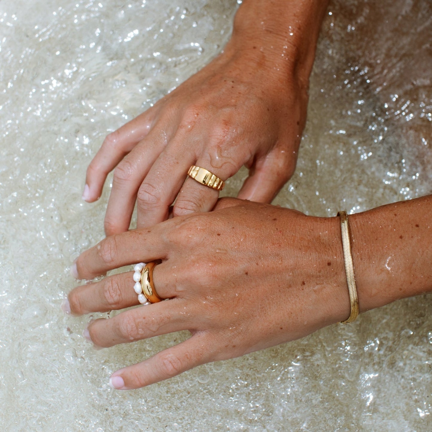 Avelena | Ozean Perlenring für Damen Einzigartiger Perlenschmuck