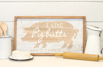 Avelena | Distressed Wood Pig Butts Schild