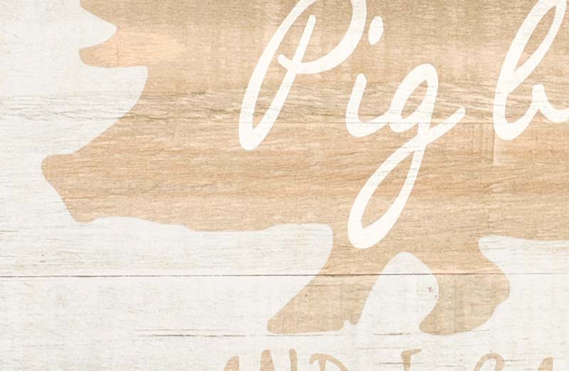 Avelena | Distressed Wood Pig Butts Schild