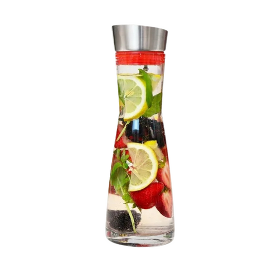 Avelena | Krug mit Deckel Saft Klar Glas Getränk Infused Glas Wasserkrug