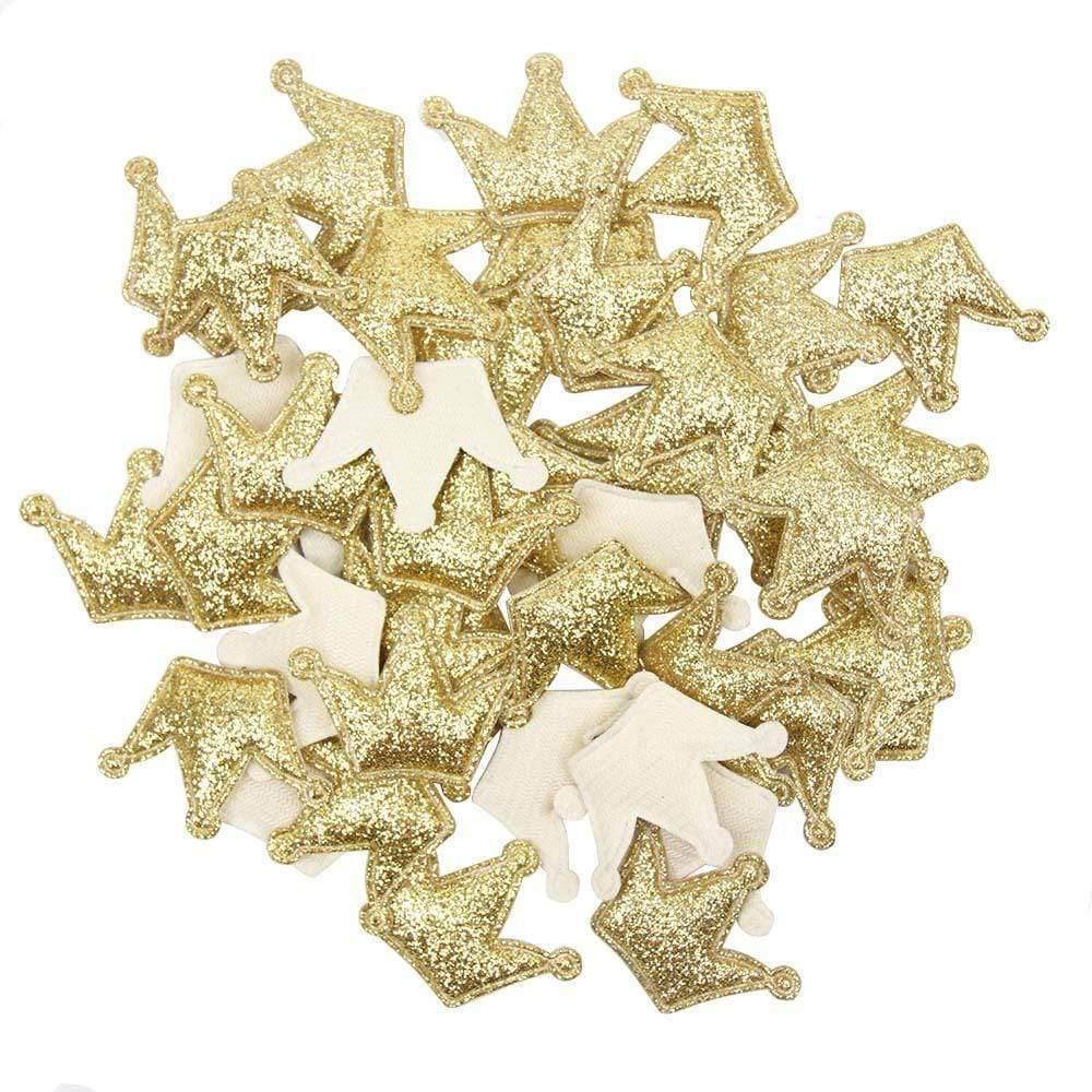 Avelena | 100 Stück Glitzer Patches Glänzende Feste Krone Herz Stern Kaninchen Zubehör für Bekleidungs Nähmaterialien Kleidung Dekoration