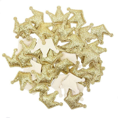 Avelena | 100 Stück Glitzer Patches Glänzende Feste Krone Herz Stern Kaninchen Zubehör für Bekleidungs Nähmaterialien Kleidung Dekoration