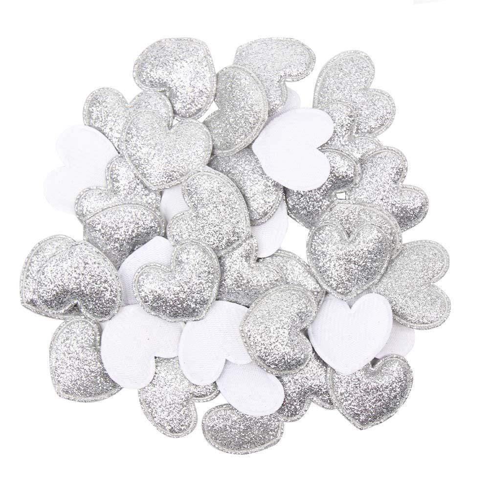 Avelena | 100 Stück Glitzer Patches Glänzende Feste Krone Herz Stern Kaninchen Zubehör für Bekleidungs Nähmaterialien Kleidung Dekoration