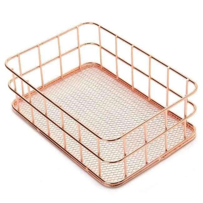Avelena | 1 Stück Rose Gold Metall Stift Halter Box Fall Organizer Home Schreibtisch Bürobedarf Dekor Hochwertige Büro Schule Schreibtisch Zubehör