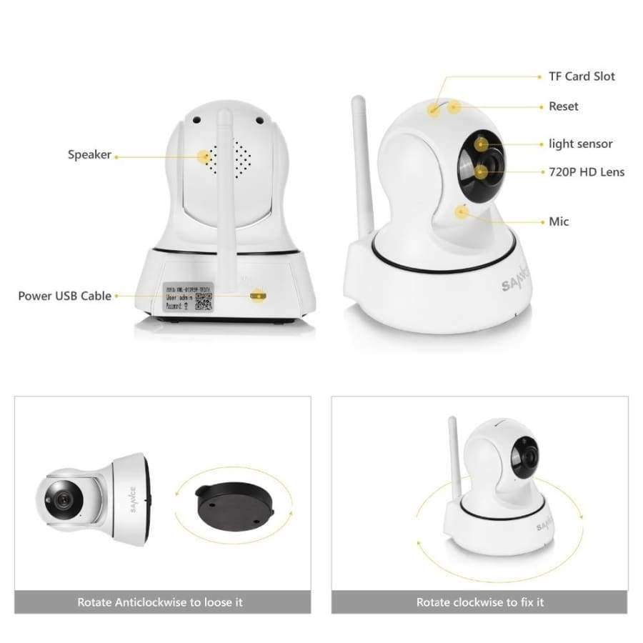 Avelena | Sannce Wifi Ip Kamera Hd 720P Drahtlos 1Mp Smart Cctv Sicherheitskamera P2P Netzwerk Babyphone Heimschutz Mobile Fernkamera