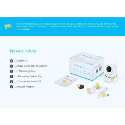 Avelena | Sannce Wifi Ip Kamera Hd 720P Drahtlos 1Mp Smart Cctv Sicherheitskamera P2P Netzwerk Babyphone Heimschutz Mobile Fernkamera