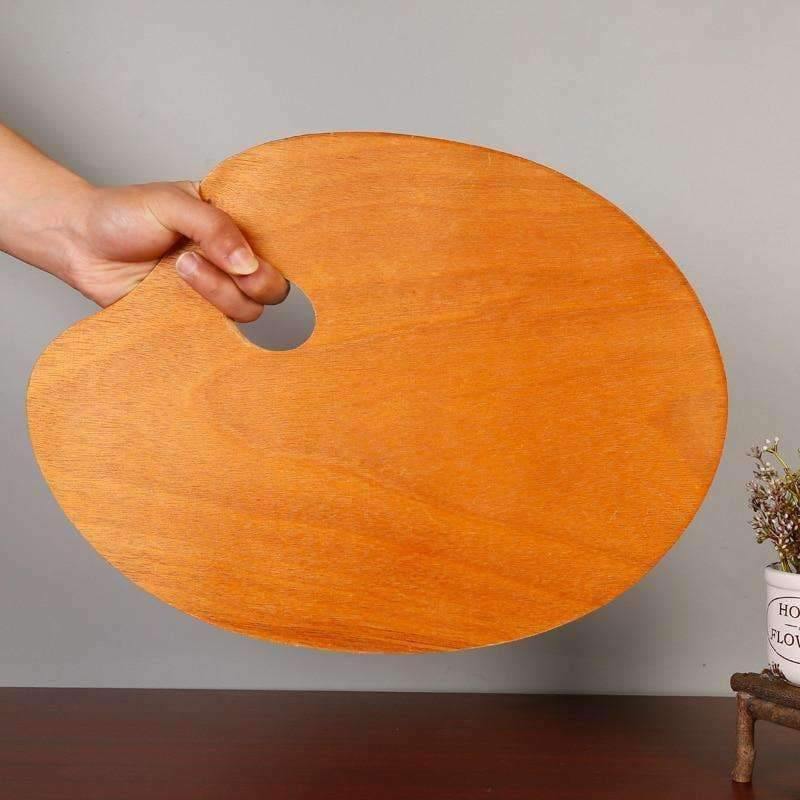 Avelena | 1 Stück Öl-Acryl-Malpalette Solide Holz Walnussfarbe Professionelles Ölmaltray Künstlerpalette Paleta Kunstbedarf