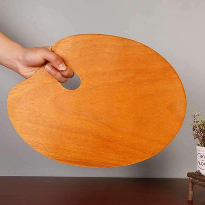 Avelena | 1 Stück Öl-Acryl-Malpalette Solide Holz Walnussfarbe Professionelles Ölmaltray Künstlerpalette Paleta Kunstbedarf