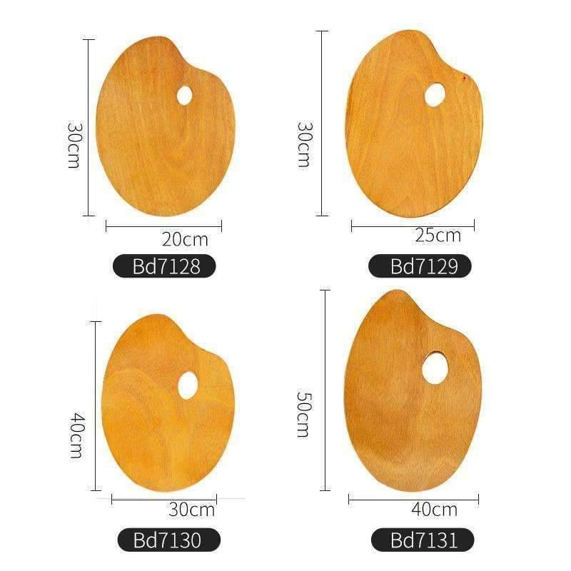Avelena | 1 Stück Öl-Acryl-Malpalette Solide Holz Walnussfarbe Professionelles Ölmaltray Künstlerpalette Paleta Kunstbedarf